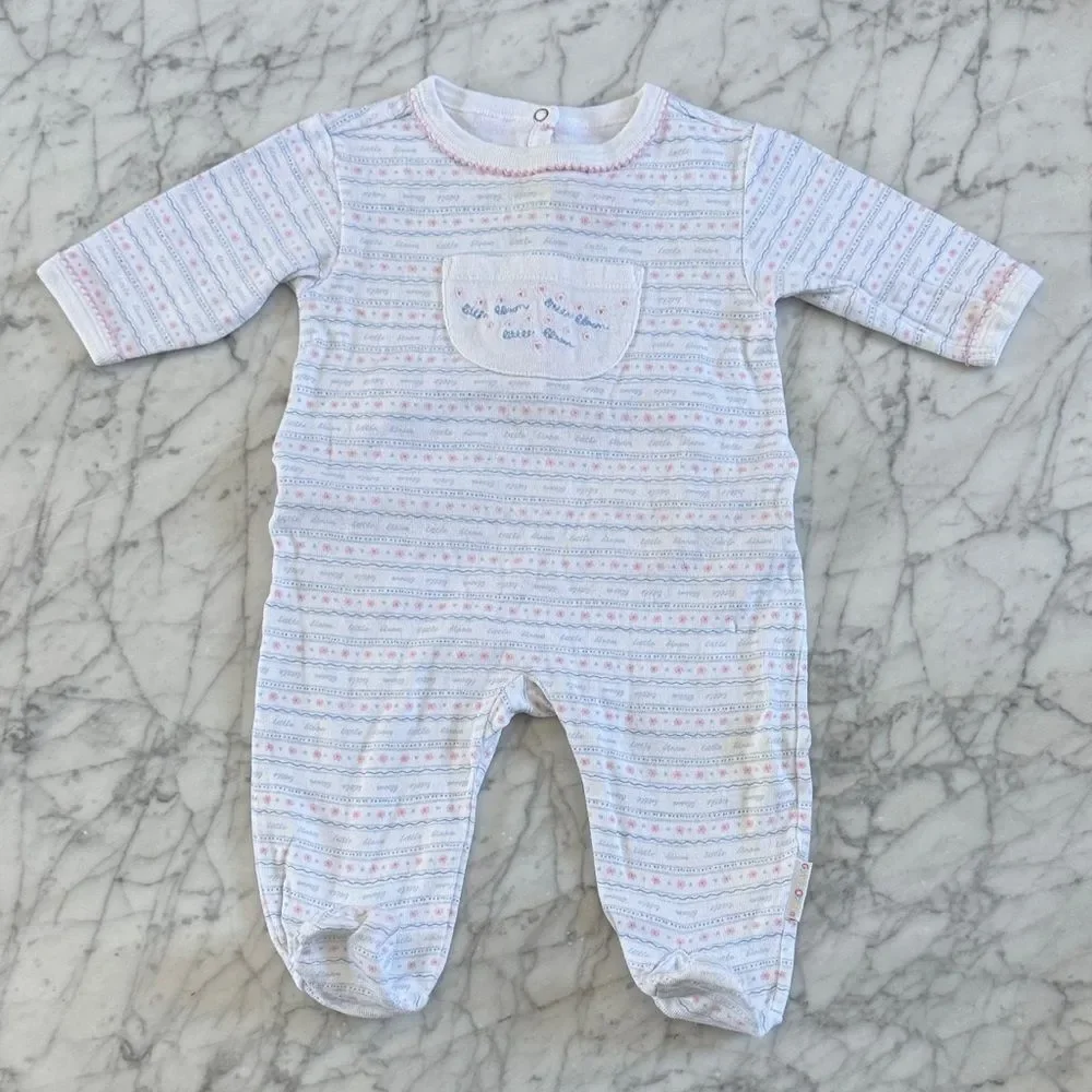 Rainbow Tag Gymboree Newborn Little Bloom Embroidered Footed One-Piece